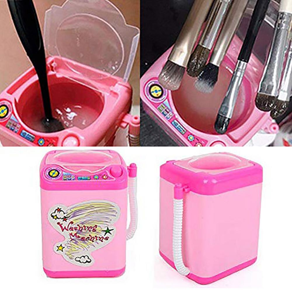 Washing Machine Toy Mini Electric Makeup Brush Cleaner Automatic Cleaning Washing Machine Pretend Play Toy Housekeeping Toys