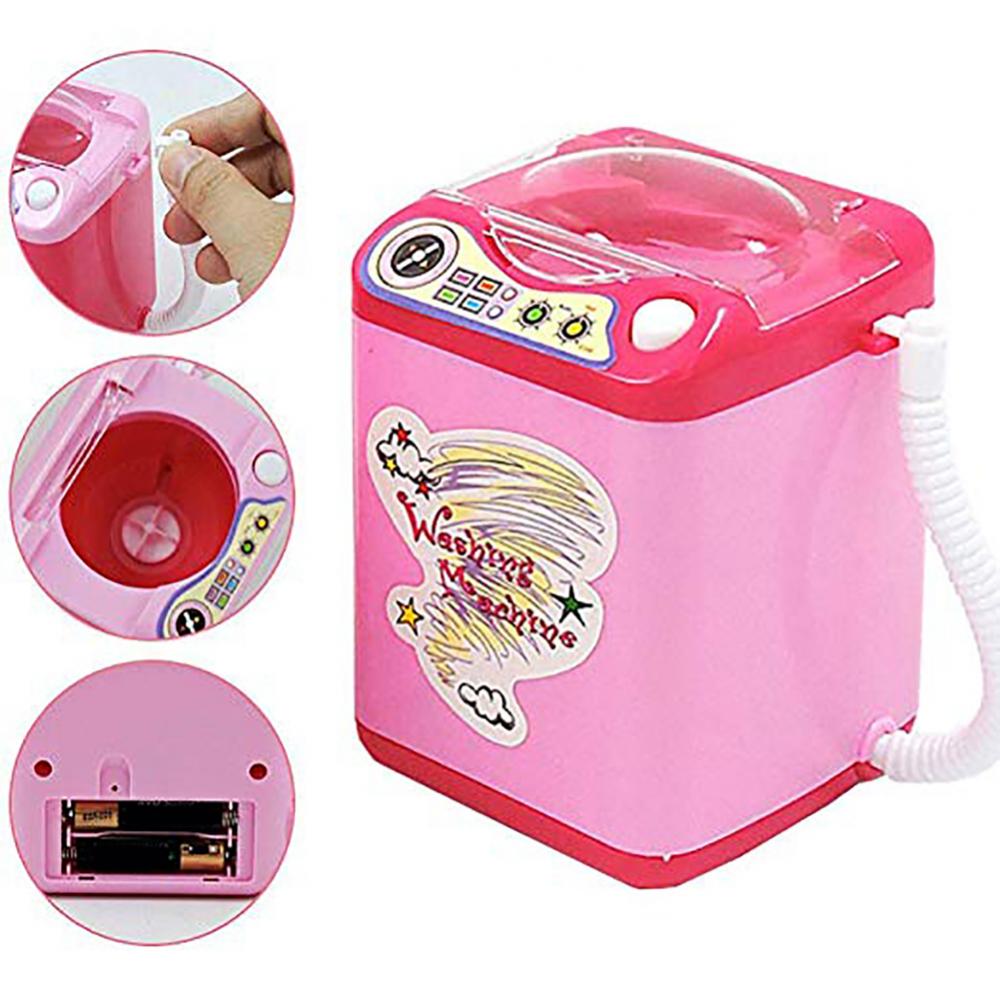 Washing Machine Toy Mini Electric Makeup Brush Cleaner Automatic Cleaning Washing Machine Pretend Play Toy Housekeeping Toys