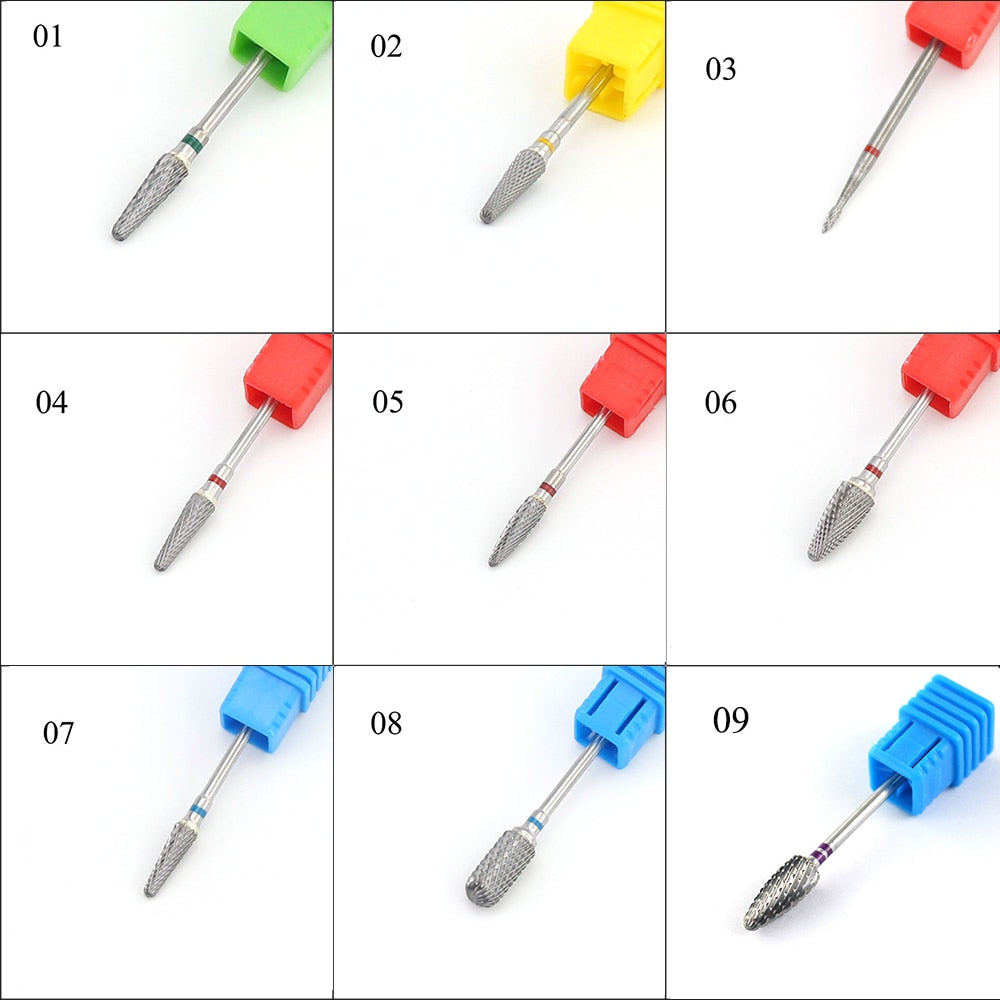 Tungsten Carbide Nail Drill Bit Milling Cutter Eletric Manicure Machine Equipment Cuticle Clean Burr Pedicure Accessories Tools