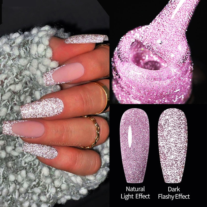 UR SUGAR Sparkling Gel Nail Polish Reflective Glitter Nail Gel Semi Permanent Nail Art Varnish For Manicures Need Base Top Coat