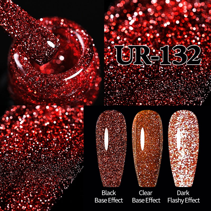 UR SUGAR Sparkling Gel Nail Polish Reflective Glitter Nail Gel Semi Permanent Nail Art Varnish For Manicures Need Base Top Coat