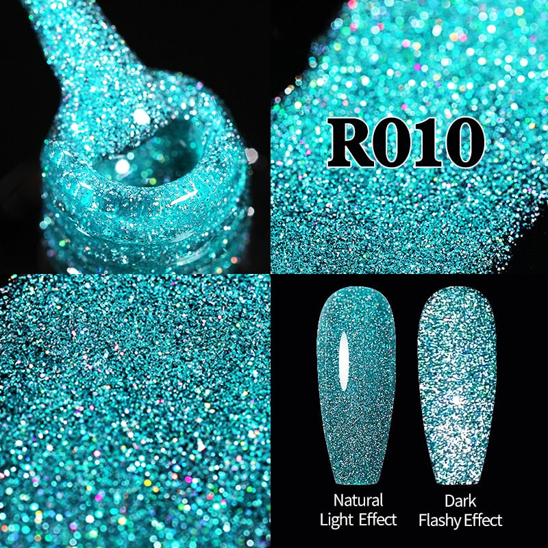 UR SUGAR Sparkling Gel Nail Polish Reflective Glitter Nail Gel Semi Permanent Nail Art Varnish For Manicures Need Base Top Coat