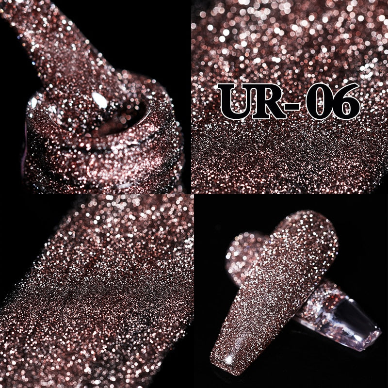 UR SUGAR Sparkling Gel Nail Polish Reflective Glitter Nail Gel Semi Permanent Nail Art Varnish For Manicures Need Base Top Coat