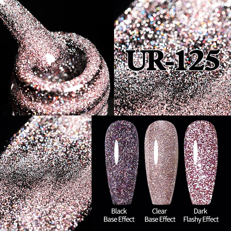 UR SUGAR Sparkling Gel Nail Polish Reflective Glitter Nail Gel Semi Permanent Nail Art Varnish For Manicures Need Base Top Coat