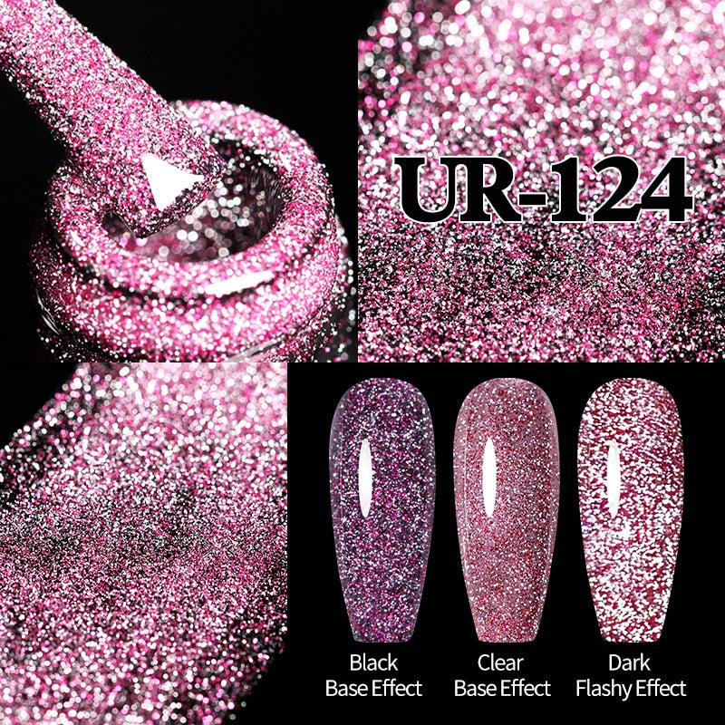 UR SUGAR Sparkling Gel Nail Polish Reflective Glitter Nail Gel Semi Permanent Nail Art Varnish For Manicures Need Base Top Coat