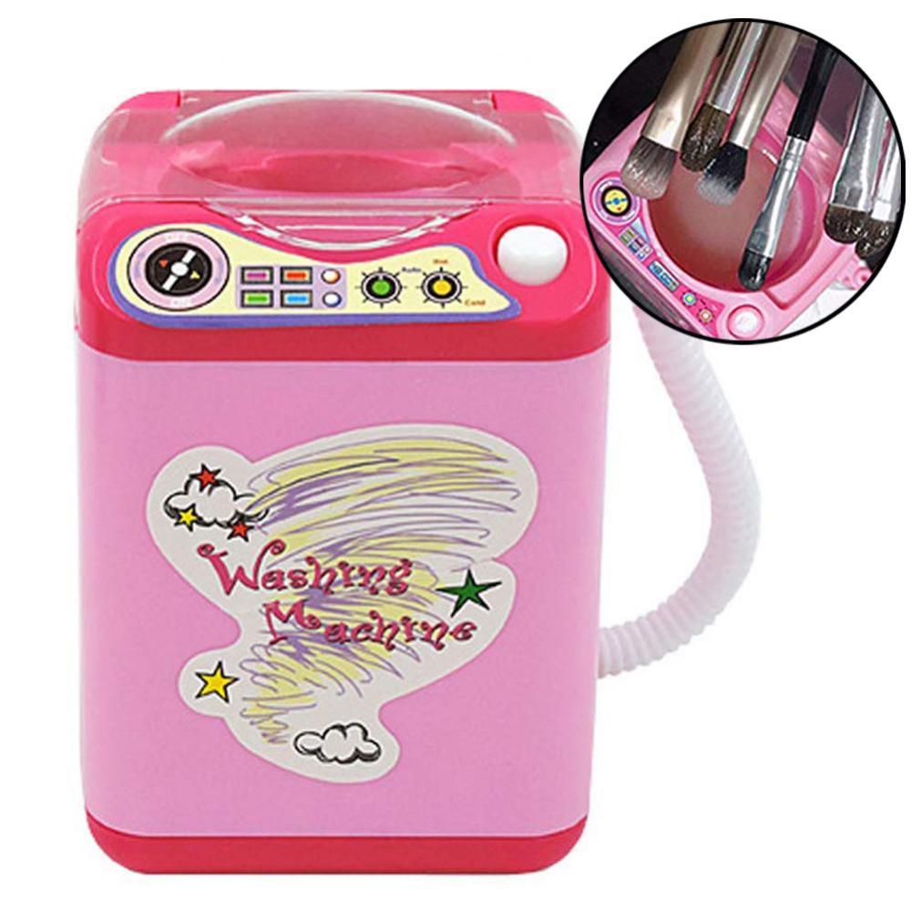 Washing Machine Toy Mini Electric Makeup Brush Cleaner Automatic Cleaning Washing Machine Pretend Play Toy Housekeeping Toys